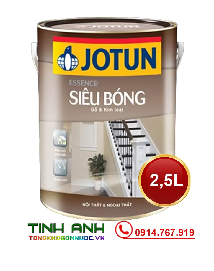 Sơn dầu Jotun Essence Siêu Bóng nội thất & ngoại thất 2.5 Lít