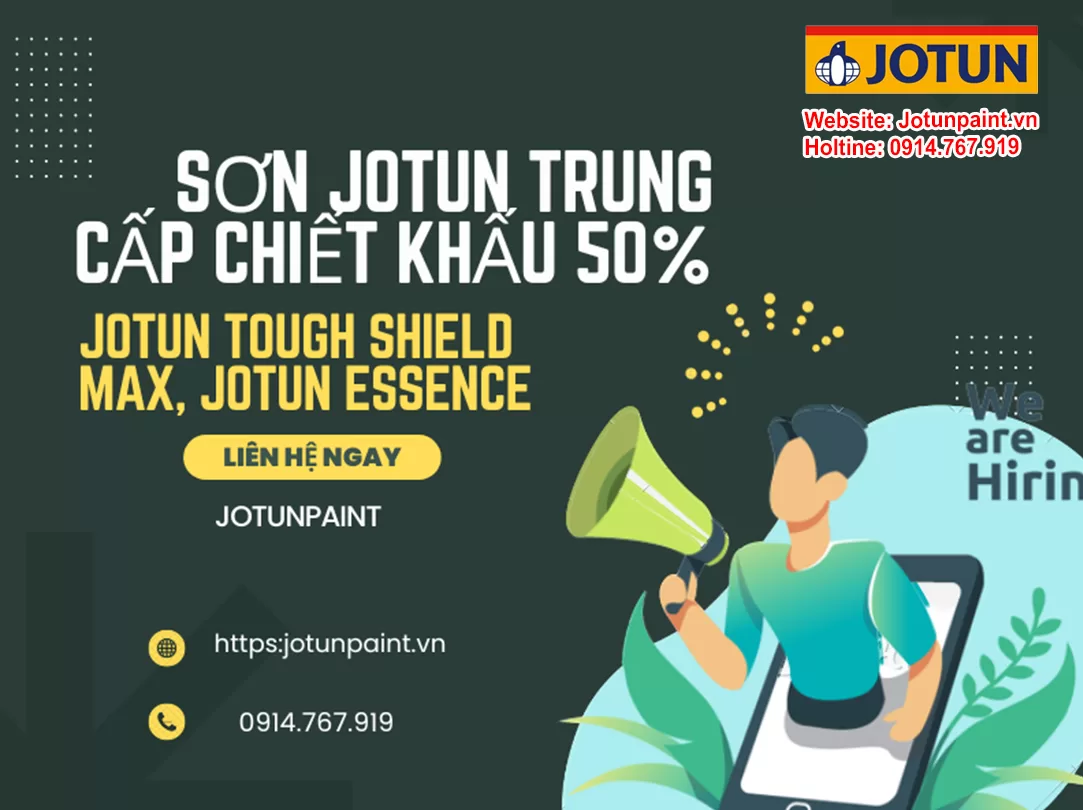 Sơn Jotun trung cấp chiết khấu 50% - Jotun Tough Shield Max, Jotun Essence 