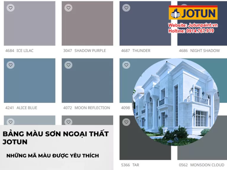 Bảng màu sơn ngoại thất Jotun - Những mã màu được yêu thích
