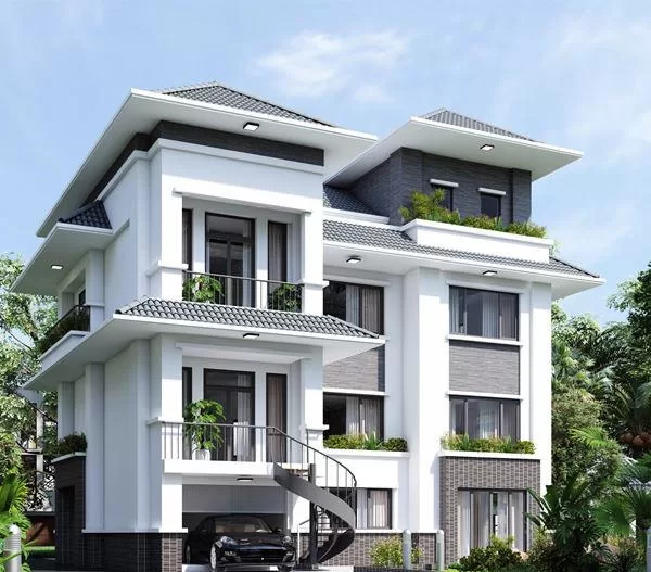 Phối màu sơn nhà phù hợp với kiến trúc