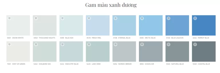 Gam màu xanh dương