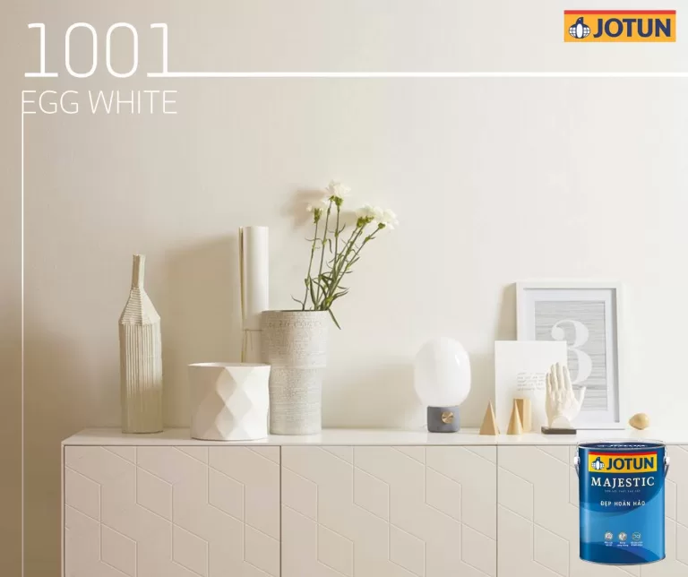 Mã màu Jotun 1001 Egg White giúp không gian trở nên ấm áp