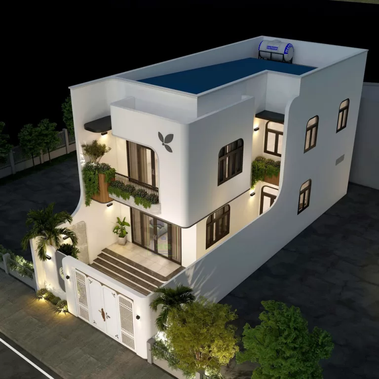 Sơn nhà màu trắng sứ - Nhà phố sử dụng trắng sứ