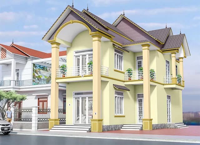 màu sơn ngoại thất Vàng nhạt