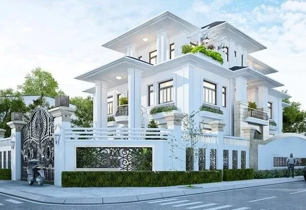 Căn biệt thự với mã màu trắng sứ