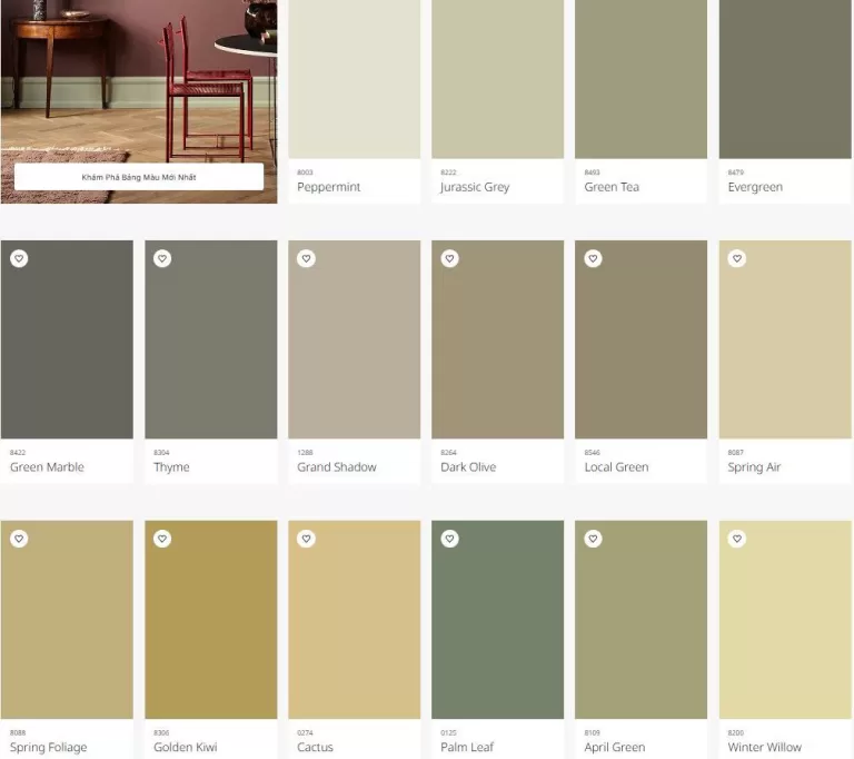 Màu sơn Jotun Xanh Lá – Tươi Mát, Tự Nhiên Và Thân Thiện