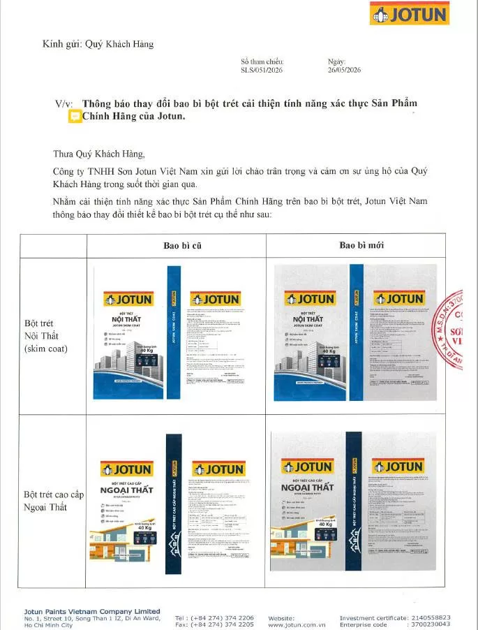 Thay đổi bao bì bột trét - Những điểm nổi bật trên bao bì mới